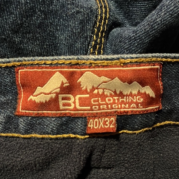 𝅺BC CLOTHING Original Fleece Lined Mens Blue Jeans, size 40 X 32 - Picture 5 of 8